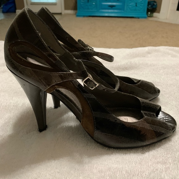 Fergie Peep-Toe Ankle Strap Heels - Picture 3 of 9